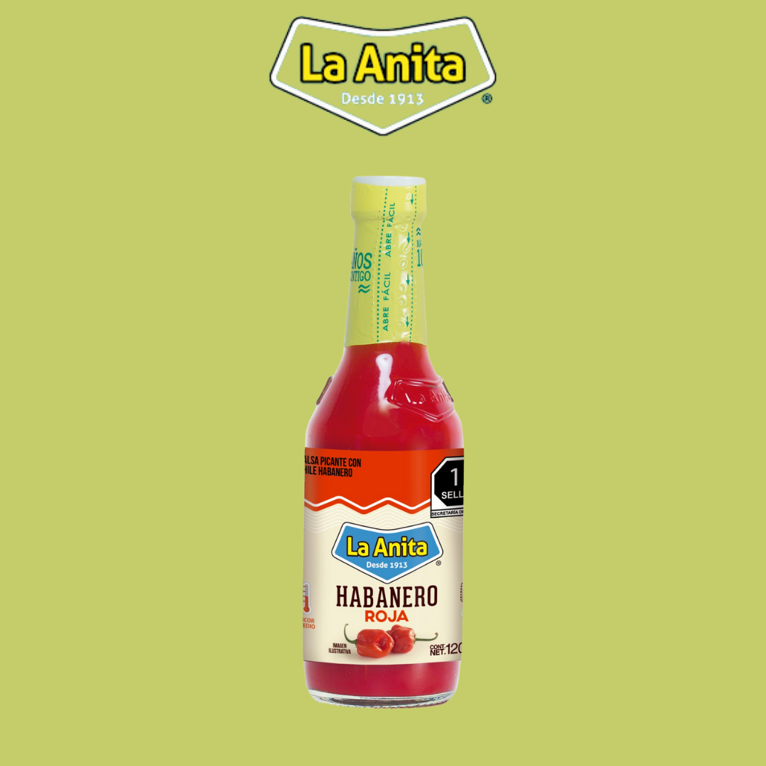 Salsa de habanero rojo LA ANITA 120 ml