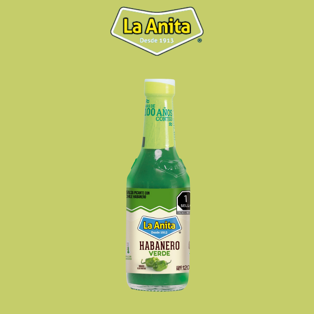 Salsa de habanero verde LA ANITA 120 ml